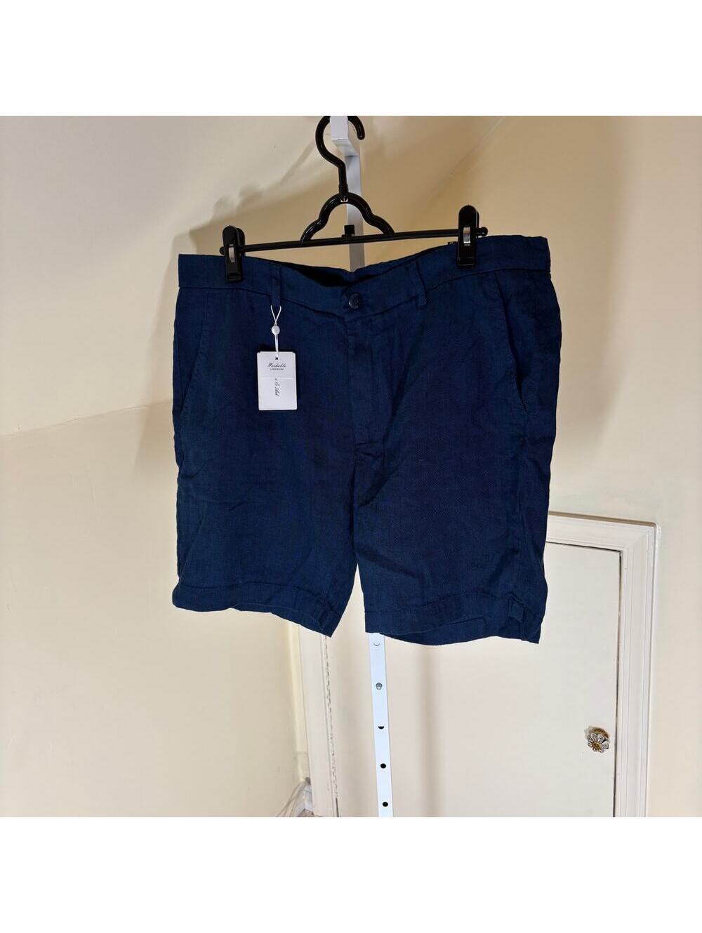 Porter & Ash NWT Men's Blue Linen Blend Shorts Size 38